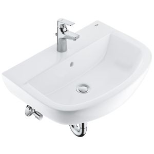 Набор для ванной GROHE Bau Ceramic: раковина, смеситель StartFlow и сифон (39472000)