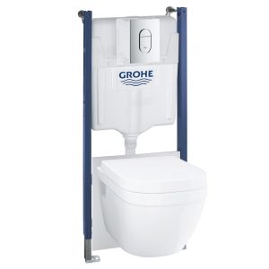 Система инсталляции GROHE Solido 5 в 1 в сборе, для подвесного унитаза, монтажная высота 1,13 м (39700000)