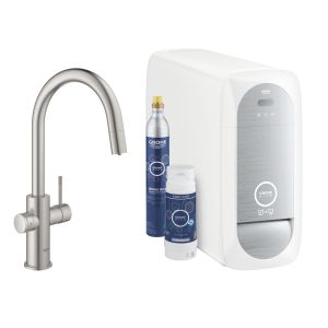 Стартовый комплект GROHE Blue Home C-образный выдвижной излив, суперсталь (31541DC0)