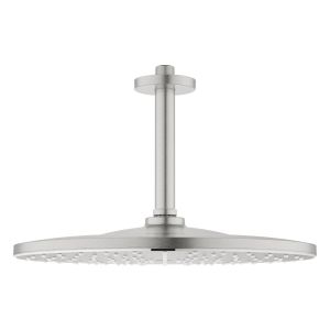 Верхний душ GROHE Rainshower Mono с душевым кронштейном 142 мм, 1 режим струи, суперсталь (26560DC0)