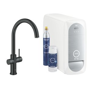 Стартовый комплект GROHE Blue Home C-образный излив, черный бархат (31455KS1)