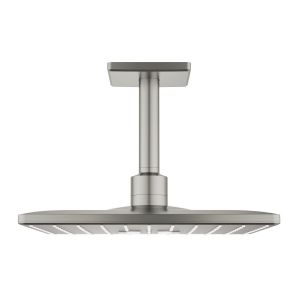 Верхний душ GROHE Rainshower SmartActive Cube с потолочным душевым кронштейном, сатиновая сталь (26481MS0)