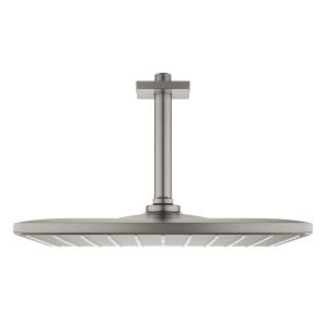 Верхний душ GROHE Rainshower Mono Cube с потолочным душевым кронштейном, сатиновая сталь (26566MS0)