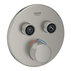 Термостат GROHE Grohtherm SmartControl для встраиваемого монтажа на 2 выхода, сатиновая сталь (29119MS0)