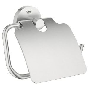 Держатель для туалетной бумаги GROHE Essentials, с крышкой, суперсталь (40367DC1)