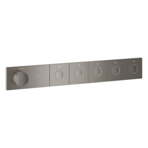 Термостат скрытого монтажа GROHE Grohtherm Aqua Tiles на 5 выходов, темный графит, матовый (106868AL00)