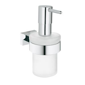 Дозатор жидкого мыла с держателем GROHE Essentials Cube, хром (40756001)