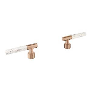 Рукоятки-стики GROHE Atrio Private Collection из кварцевого камня Caesarstone White Attica, теплый закат, матовый (48458DL0)